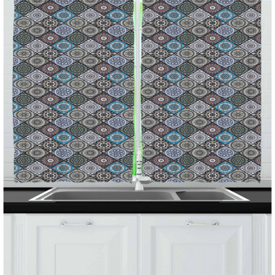 Damask Tailored Kitchen Curtain