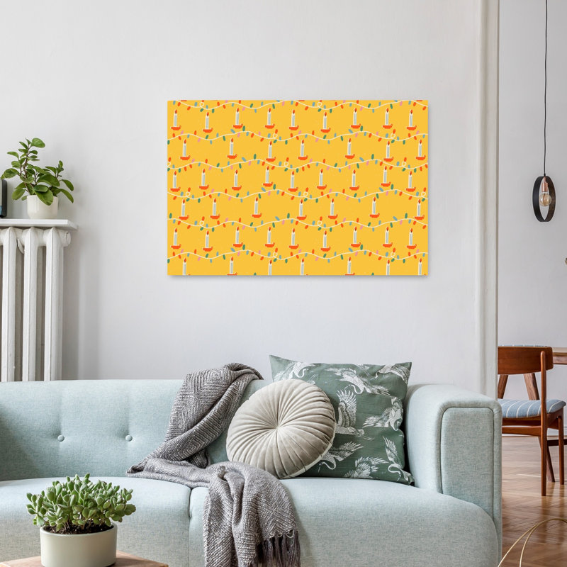 «Christmaspatternno34», impression d'art mural rétro et fantaisiste, 24" H x 36" W