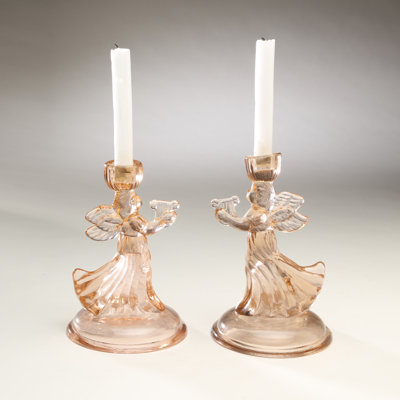 8" Angel Glass Candlestick