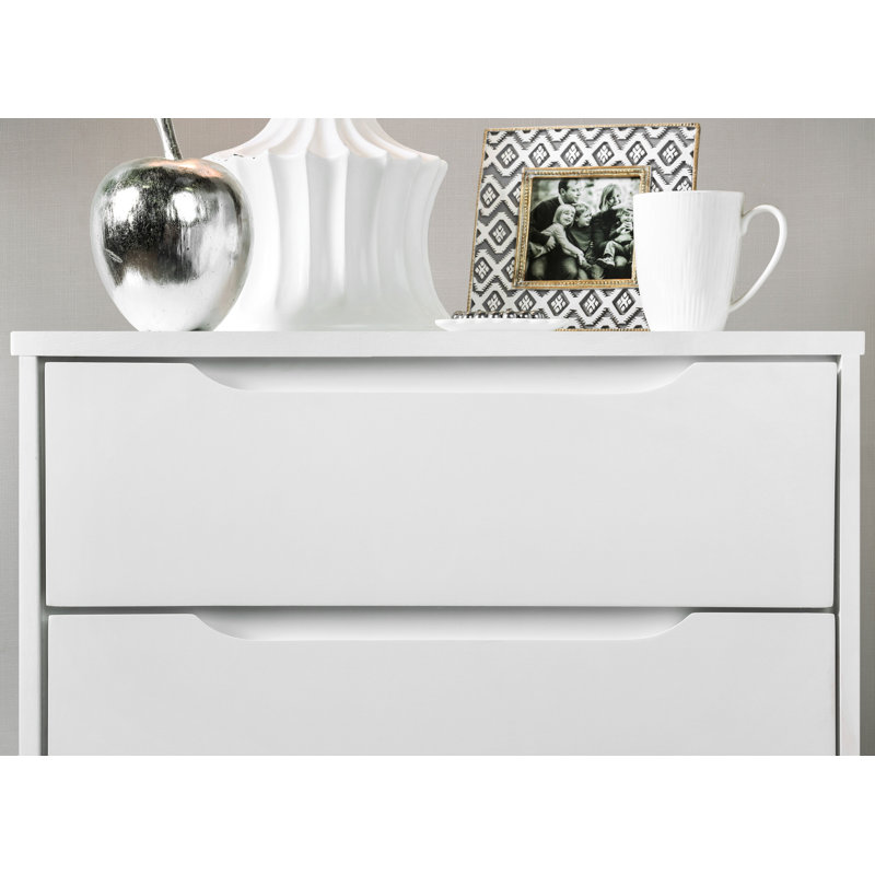 Baruyr 60.03cm W Solid Wood Bedside Table, White
