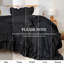 Ensemble de couette à volants Suncomfy, format Queen, 3 pièces, style shabby chic, noir, 229 x 229 cm, couette à volants double épaisseur, douce et légère pour un confort optimal en toute saison.-137129356-137129358