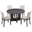 Ensemble de salle à manger rond 47,3 po avec 4 chaises rembourrées, ensemble de table de salle à manger moderne pour 4, ensemble de table de salle à manger 5 pièces pour salon, cuisine