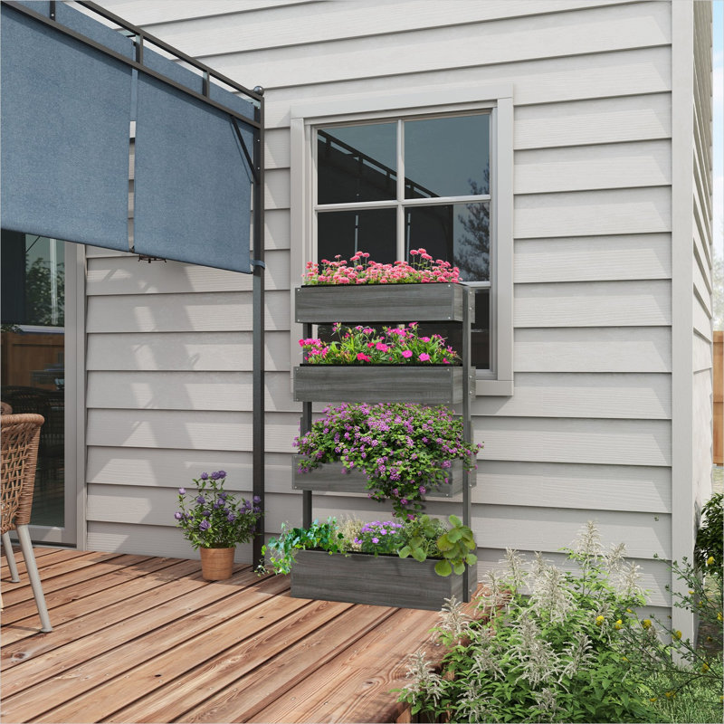 Solid Wood 4 Tier Plant Stand