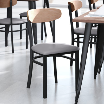 Chaises de salle à manger Everlei de qualité commerciale avec capacité de charge de 500 lb Capacité du siège en bois massif à structure en acier