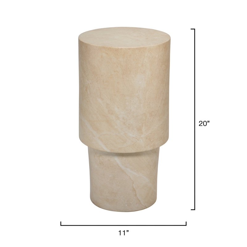 St. Germain Drink Table, Marbled Beige, Marbled Cream
