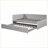 Full Size Upholstered L-Shaped Daybed with Twin Pop Up Trundle &amp; USB Ports, Gray - Ideal for Modern Bedrooms-196164551