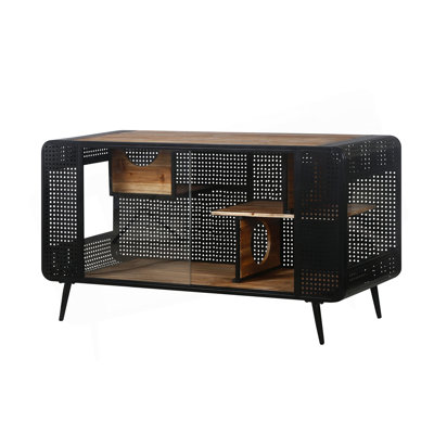 Maison pour chat 55,12 "avec verre trempé, pour le salon, le couloir, le bureau et d'autres espaces