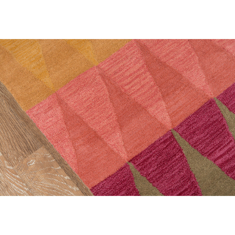 Javeed Geometric Handmade Wool Rug, Rectangle 3'6" x 5'6"