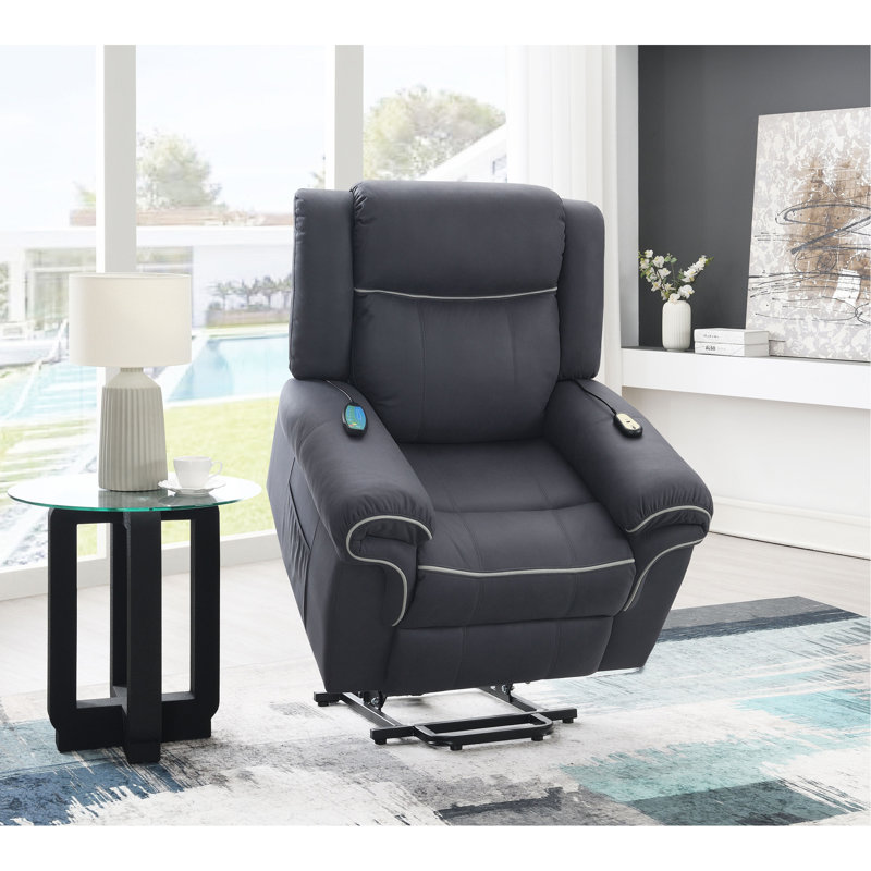 Fauteuil inclinable électrique avec massage chauffant Cheru, Bleu très foncé