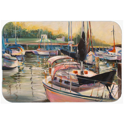 Caroline's Treasures Sails Sailboat Glass Cutting Board