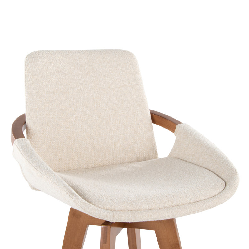 Tabouret pivotant Whitacre, Tabouret de comptoir (assise de 26 po de hauteur), Tissu de bruit crème
