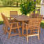 Ensemble repas d'extérieur en bois d'acacia 7 pièces Hatteras