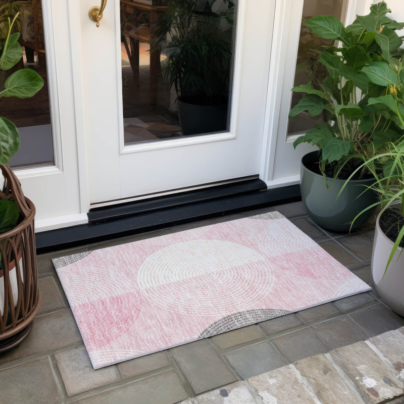 Machine Washable Indoor/Outdoor Jenning ACN2281 Geometric Rug, Rectangle 1'8" x 2'6"