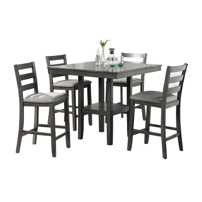 40.4" W 5-PCS COUNTER HEIGHT SET, GREY, H 36 po x l 32 po x P 32 po