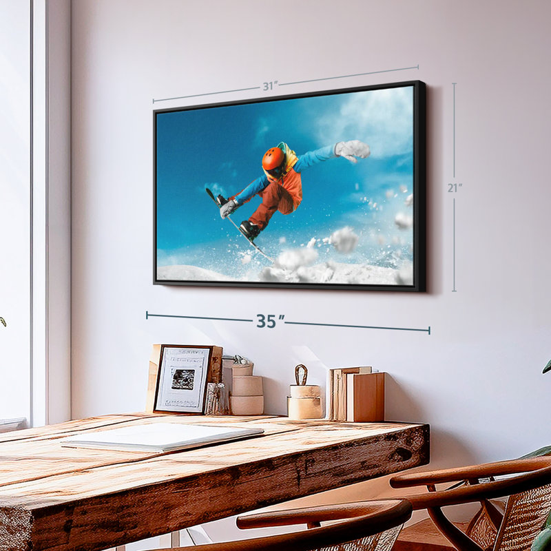 Impression sur toile Snowboard Grab, H 21 po x l 31 po