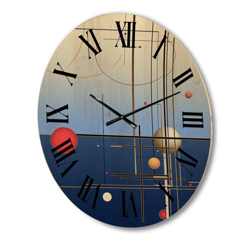 Horloge murale moderne en bois Andrais, Moyenne