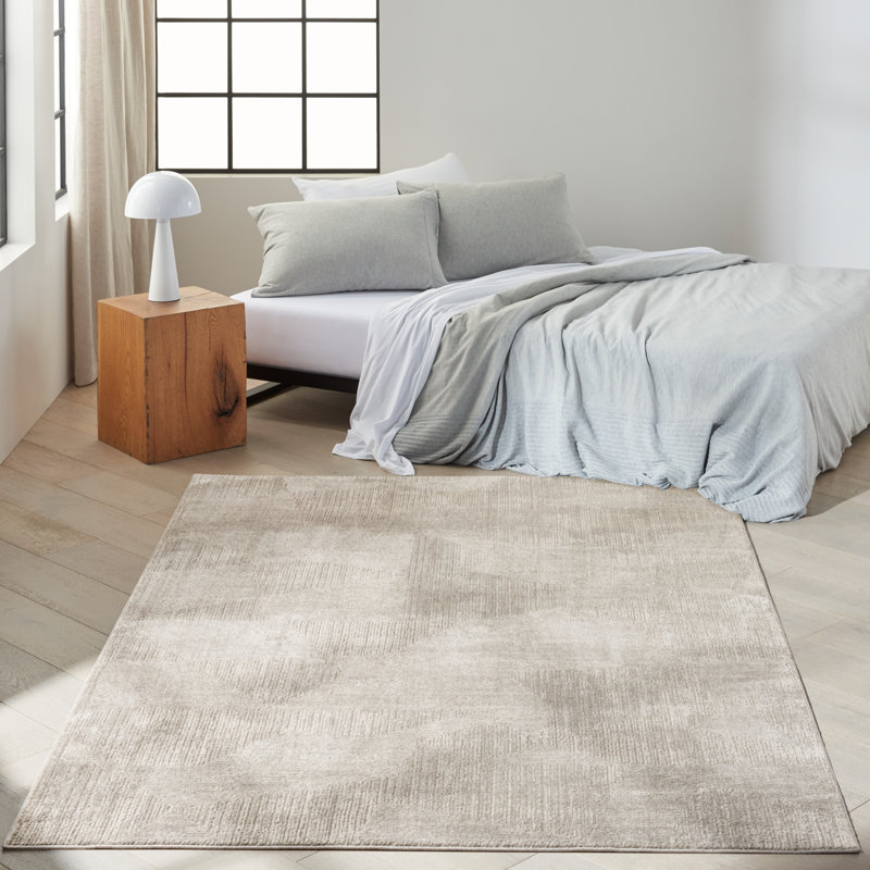 Tapis abstrait argent Ck024, Rectangle 3 pi 11 po x 5 pi 11 po