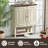 Fienley French Country 2-Door Accent Cabinet with Beaded Panel Doors and Open Shelf, Cream & Walnut Finish