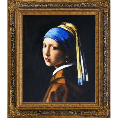 Boucles d’oreille avec perle de johannes vermeer-souvenirs encadrées
