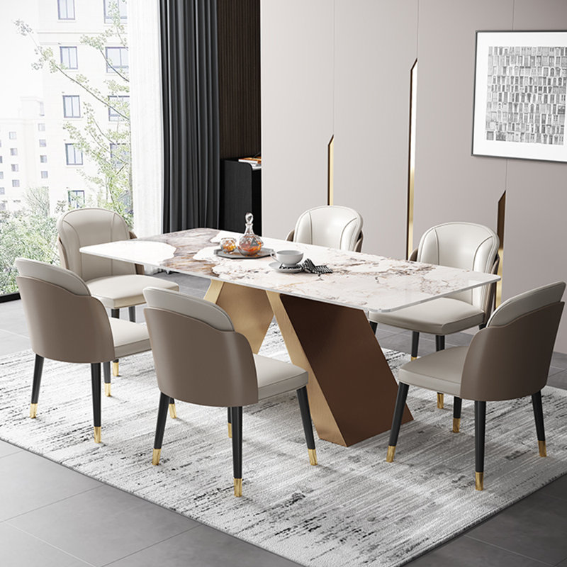 Ensemble de table de salle à manger rectangulaire de style nordique, H 29,5 po x L 63 po x l 35,4 po