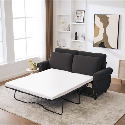 Canapé-lit, canapé-lit avec matelas, canapé-lit modulaire à 2 places de 74 po, canapé-lit moderne en lin convertible, meubles de salon pour petits espaces, appartement, studio