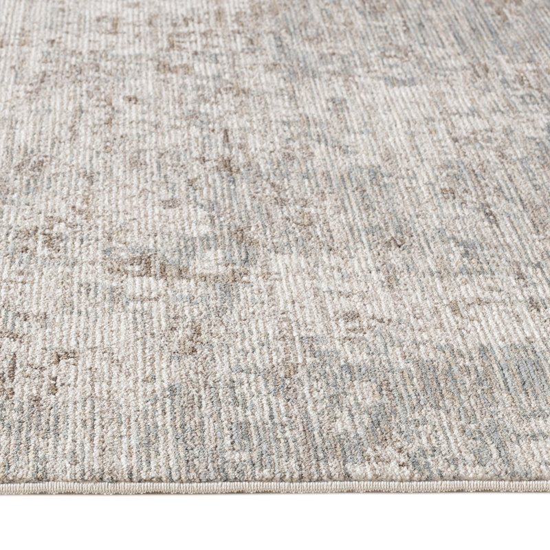 Tapis turc gris à motif abstrait moderne 2 pi x 3 pi avec bordure Sealy, Rectangulaire 2 pi x 3 pi, Brown Grey