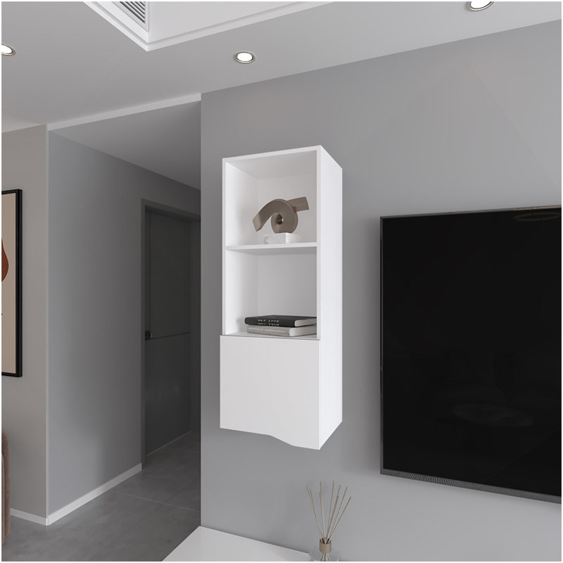 Armoire murale Hopewell, salon, blanc, Blanc