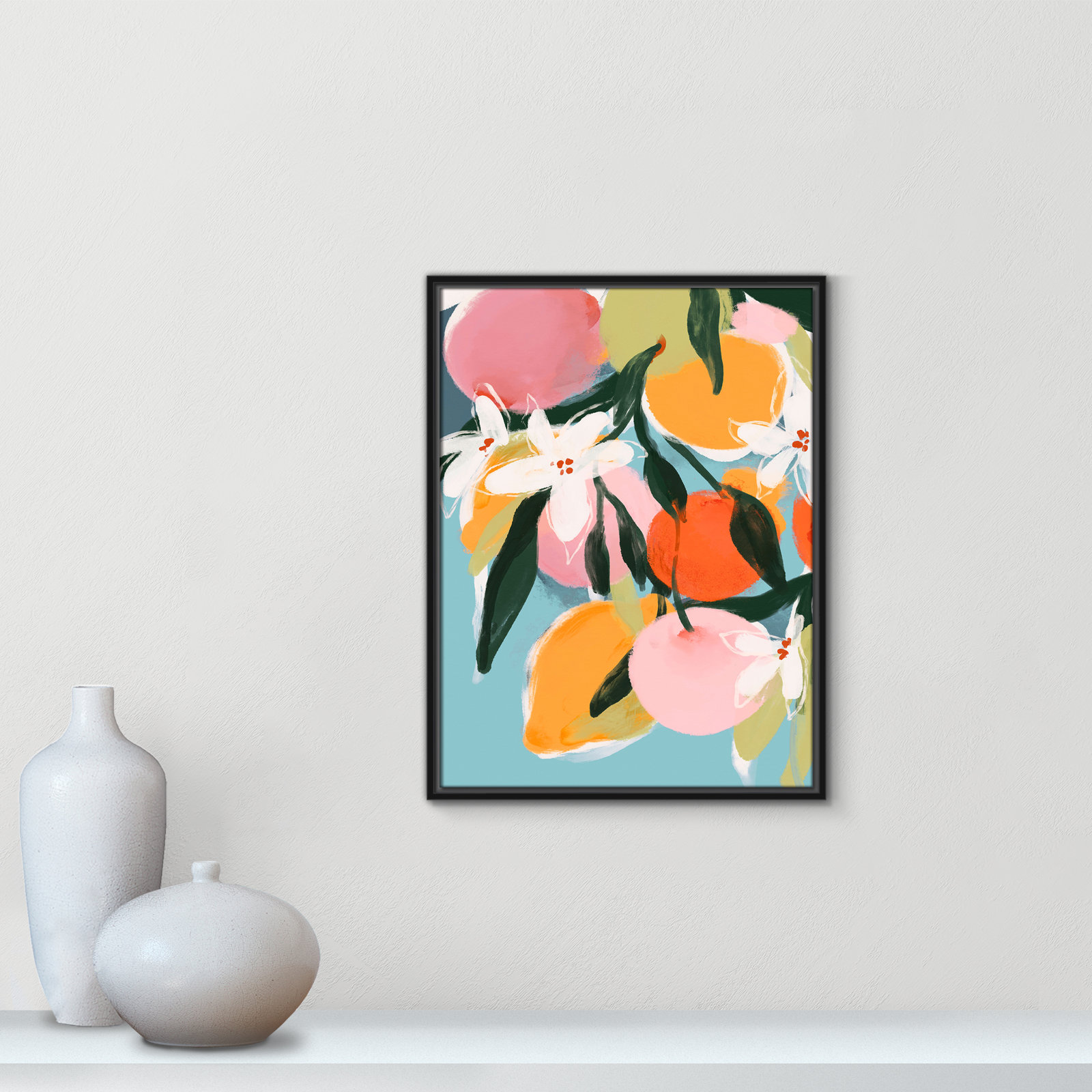 Fruity Summer I Print by Treechild, Black Floater, 25.5" H x 19.5" W