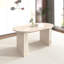 Table de salle à manger extensible pour 4 à 8 personnes, table de cuisine ovale avec base en bois pour salon de famille (inspirée du travertin)