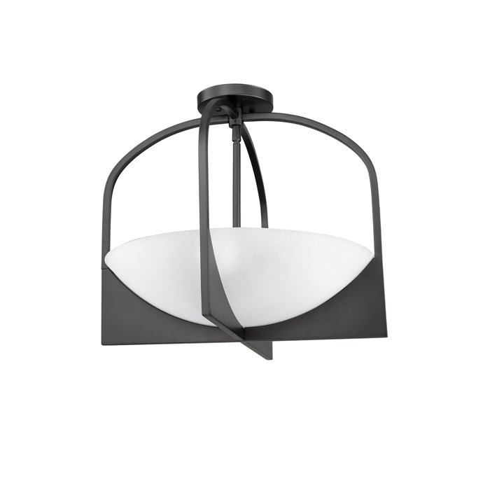 Mercer41 Kratzerville Glass Semi Flush Mount | Wayfair