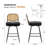 Upholstered Swivel Counter Stool With Rattan Backrest-106484844-106484845