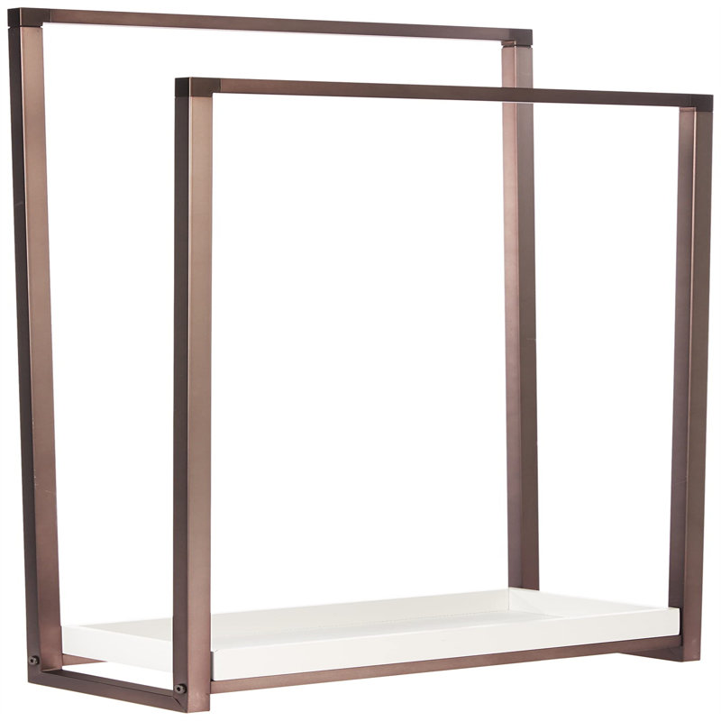 Oil Rubbed Bronze Freestanding 2-Tier Towel Rack with Storage