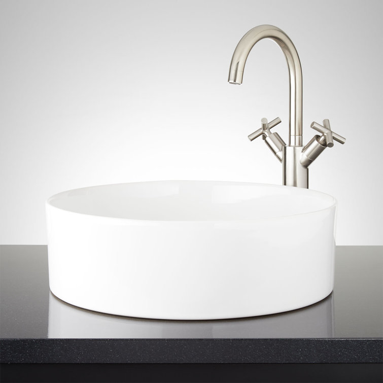 Signature Hardware Hibiscus  Round Fireclay Vessel Sink