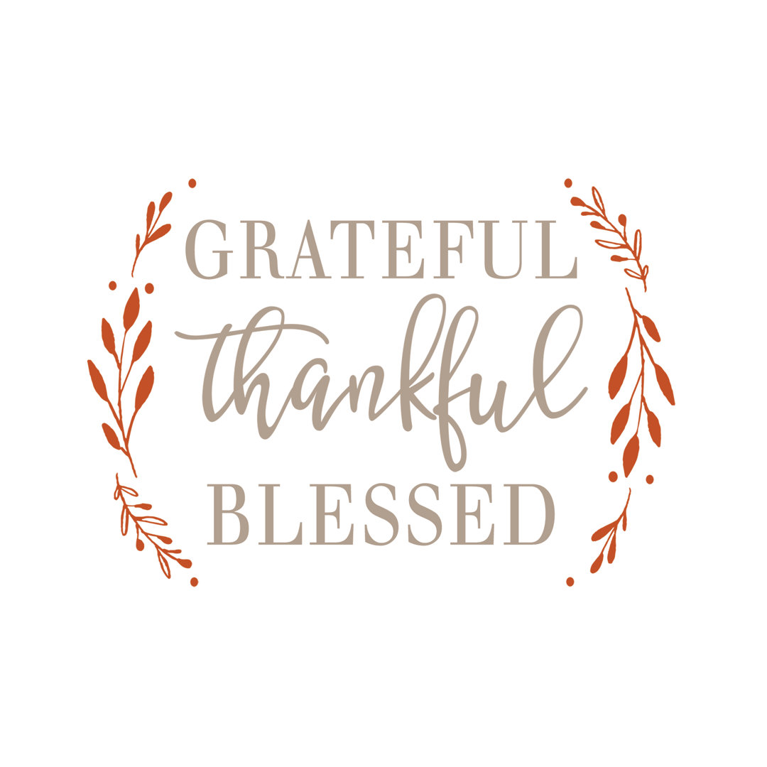 Grateful Thankful Blessed Tan And Orange