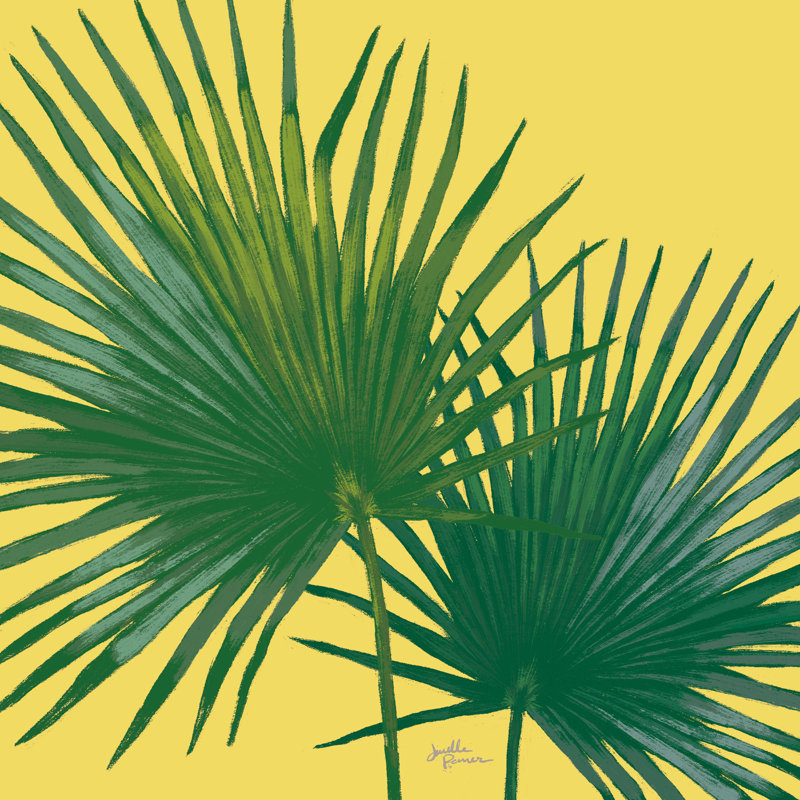 «Welcome to Paradise III Yellow» par Janelle Penner - reproduction d'art sur toile tendue, H 12 po x l 12 po, Toile tendue