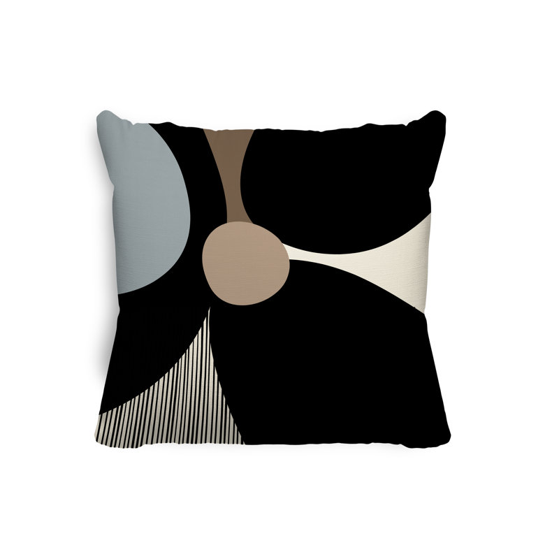 Lara Floral Outdoor Reversible Throw Pillow, 19" x 19", Gray/Off White
