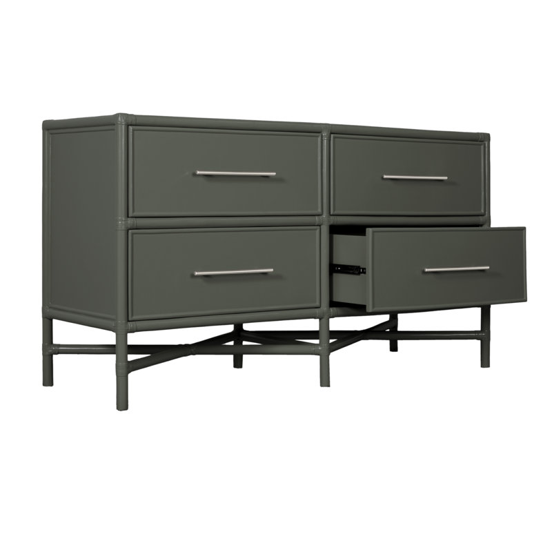 Venice 4 Drawers 54" W Double Dresser, Evergreen