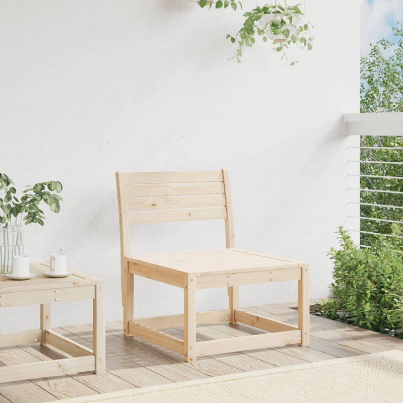 Garden Sofa Solid Wood Pine, Nature