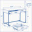 Bureau d'ordinateur de 99 cm avec tiroirs, bureau d'écriture moderne, bureau d'étude