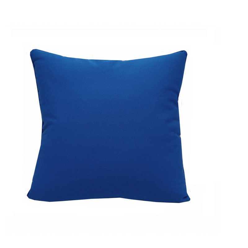 Blue and White Embroidered Pufferfish Square Pillow