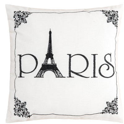 Paris Embroidered Throw Pillow