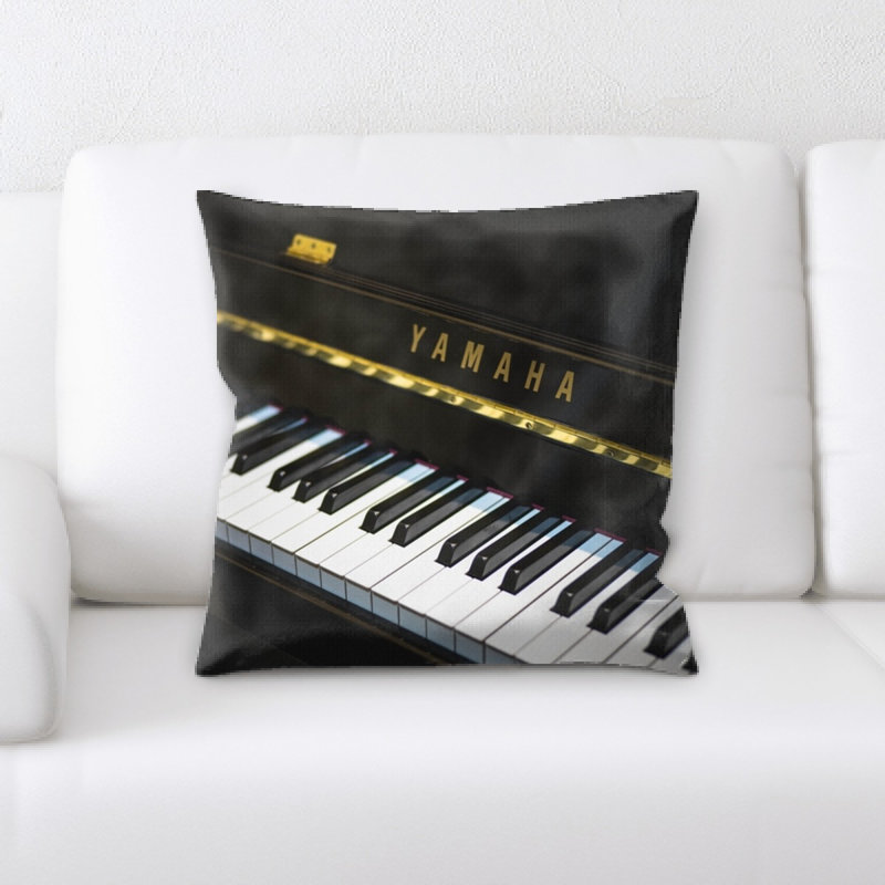 Piano Microsuede Reversible Throw Pillow