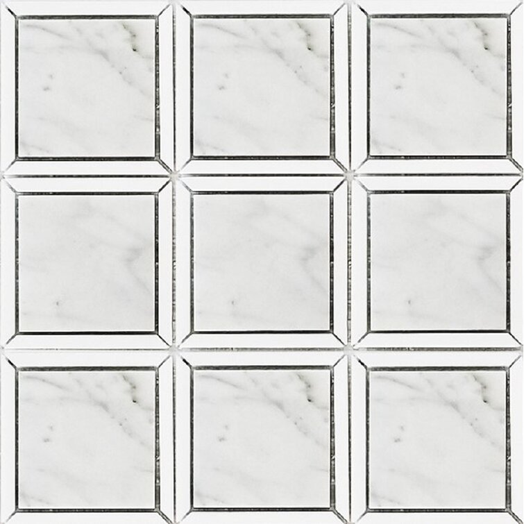 Alps 12" x 12" Marble Grid Mosaic Wall & Floor Tile