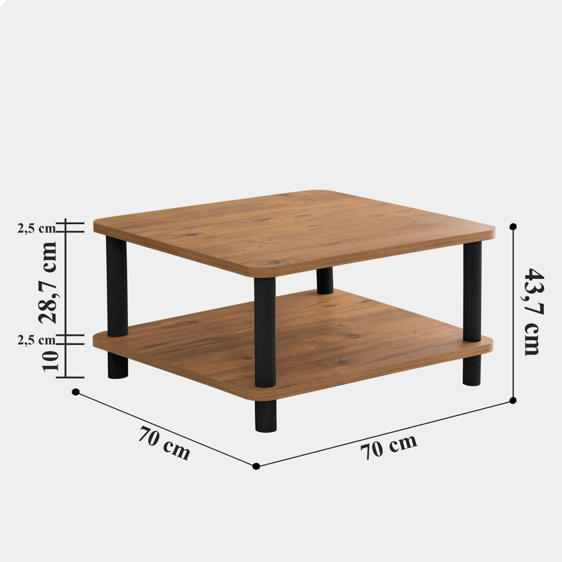 Table basse à 4 pieds avec rangement Hysell