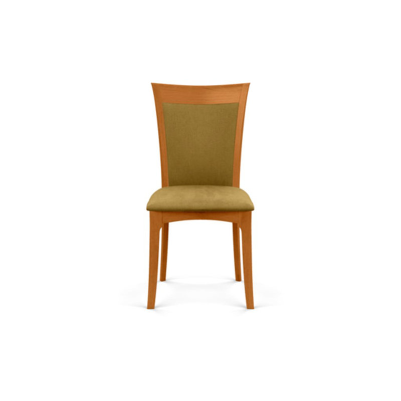 Morgan Leather Dining Chair, Natural Cherry, Onyx Microsuede