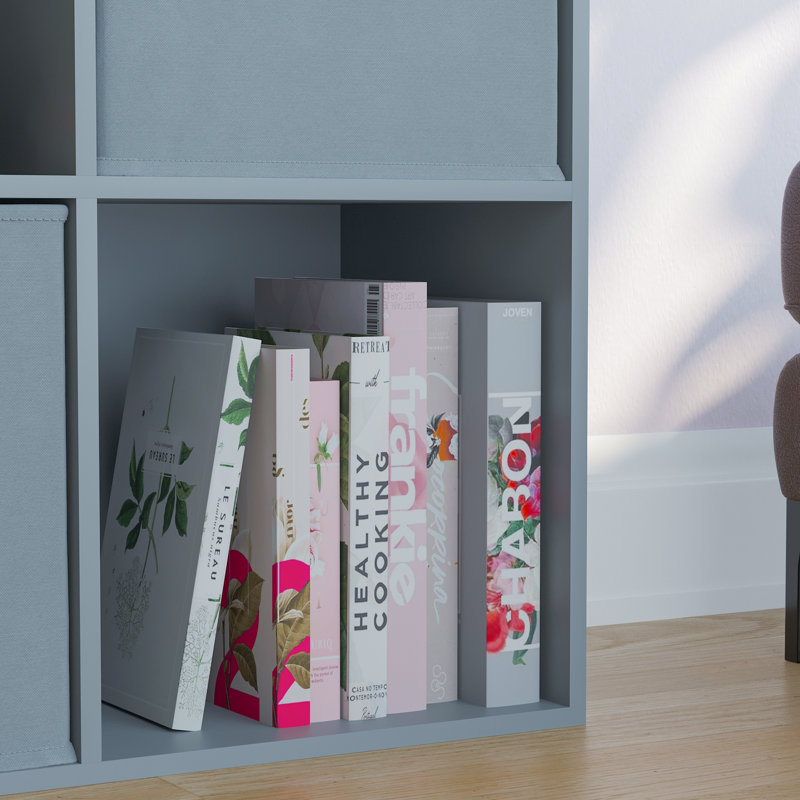 Herclides 96.5cm H x 64.5cm W Cube Bookcase, Grey
