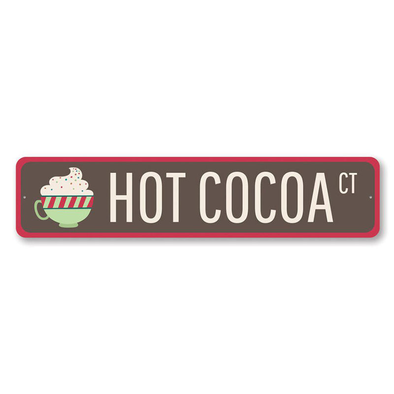 Plaque en aluminium Hot Cocoa, H 4 po x l 18 po x P 0,04 po