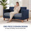 Causeuse rembourrée 60 po Mid Century-367122864