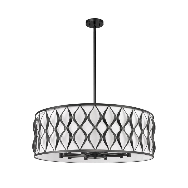 Lustre 10 lumières Sadowski, Noir mat