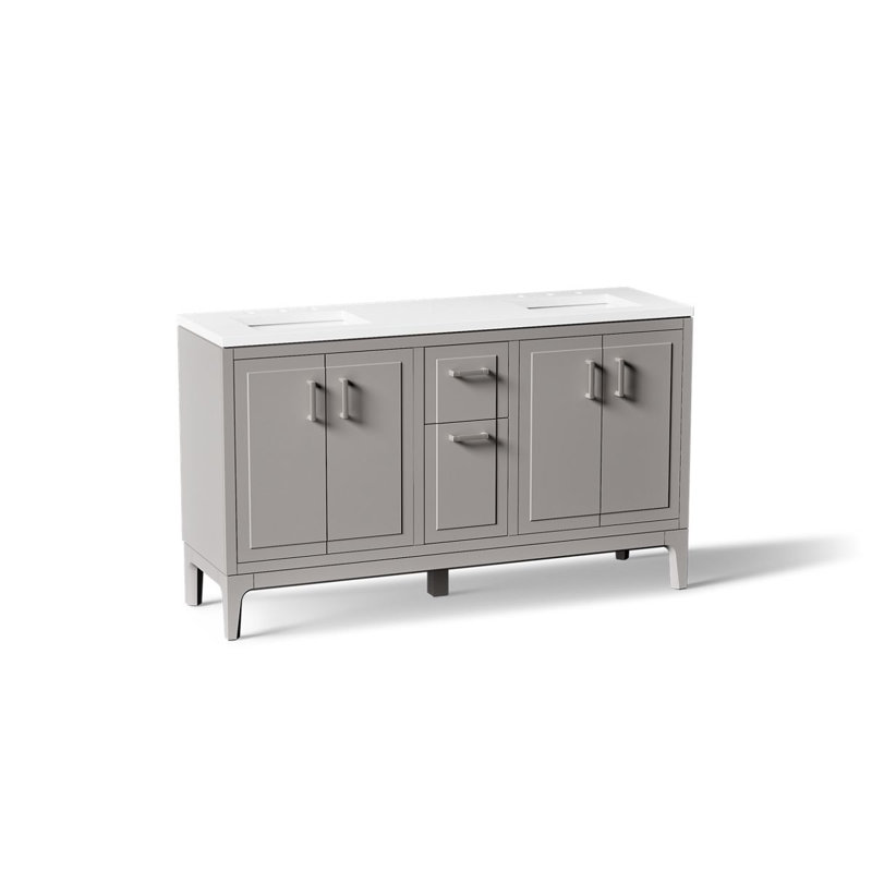 Ensemble de meuble-lavabo 60 po Seer, Mohair gris